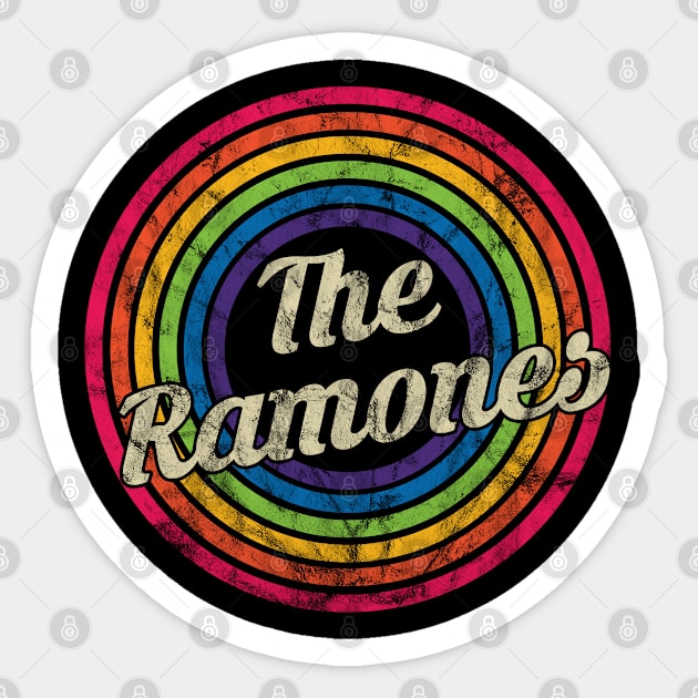 The Ramones - Retro Rainbow Faded-Style Sticker by MaydenArt